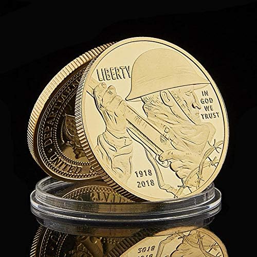 1918-2018 Юбилейна Златна Монета Liberty USA Challenge, Посветена на Стогодишнината на САЩ, са подбрани