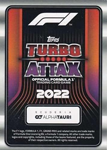 2022 Начело на Формула-1 Turbo Attax 62 Юки Цунода (Scuderia AlphaTauri) Официалната състезателна карта Формула 1 в в (NM или по-добър)
