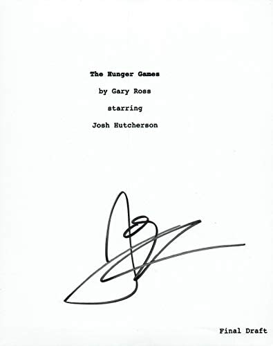 Джош Хатчерсон подписа на сценария на филма ГЛАД ИГРИ с автограф COA VD
