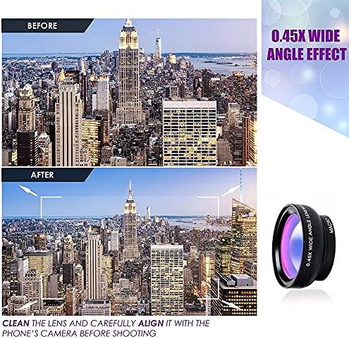 SDGH 2 в 1 Обектива на камерата 0.45 x Супер Широкоъгълен и 12.5 X Комплект Макро-Лещи за Мобилни Телефони за Смартфони
