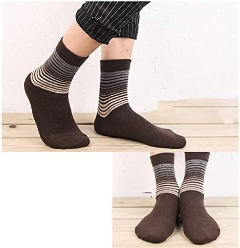 LIUZH, 5 чифта/лот, Зимни вълнени чорапи, Мъжки Топъл кашмир Удобни Бизнес Дебели чорапи, Мъжки (Цвят: A, Размер: One Size)