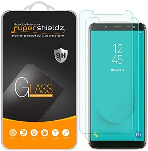 (2 опаковки) Supershieldz Предназначен за Samsung Galaxy J6 (2018 Г.) Защитното фолио от закалено стъкло, не се драска, без мехурчета