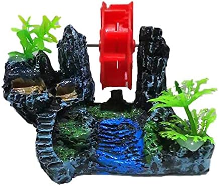 TJLSS Изкуствено водно колело от смола, Скала, Аквариум, украса за озеленяване на Аквариума, Трайни Подови орнаменти във формата на камък (Цвят: A, размер: 1,97 x 3,15x 2,76)