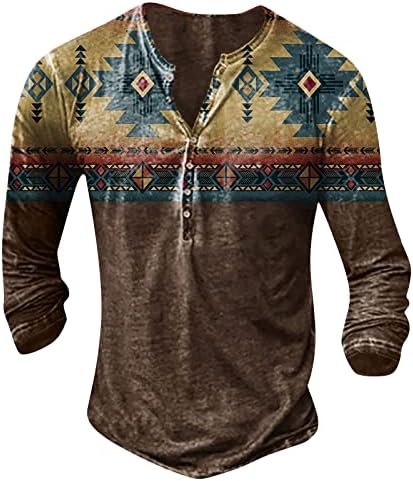 Мъжки Блузи, Блузи, Плюс Размера на 3D Дигитален Печат Яка-Часова 6 Копчета Ретро Пуловер Модни Блузи