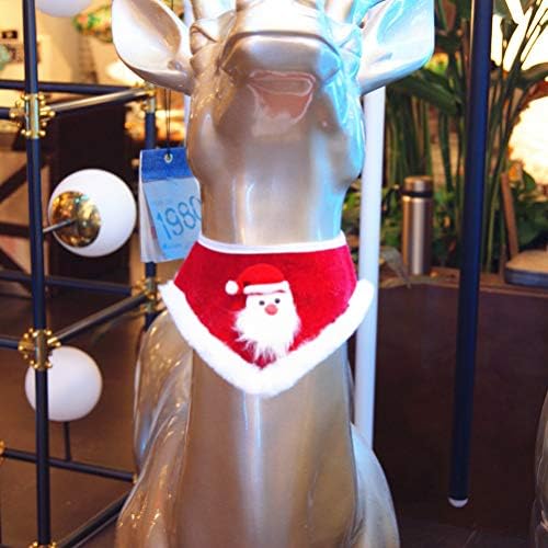 PATKAW Коледна Кърпа за Кучета Плюшено Шал-Триъгълник за Домашни Любимци Дядо Коледа, Зимата Топла Яка с Снежинками, Престилки,
