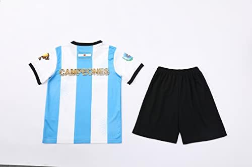 Аржентина Шампиони Издание на Спорт Футбол Момчета Деца Младежки Комплект Плетиво ризи Комплект
