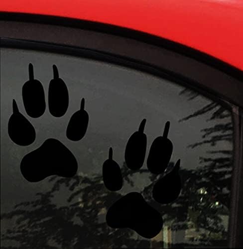 Стикер с отпечатък от волчьей лапи - Застроена площ следи Волчьих лапа - Един чифт отпечатъци от лапа - Стикер върху Бронята на кучето-Вълк