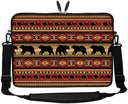 Meffort Inc 17 17,3-инчов неопреновая Чанта за лаптоп Чанта за носене със скрита дръжка и регулируема пагон - Bear
