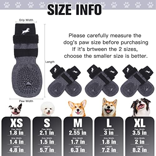 Мини чорапи за кучета EXPAWLORER6 в опаковка с двойни фланци - Нескользящая защита на лапите с регулируеми джапанки, здрави