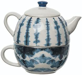 Чай Transpac L0080 Shibori за Един чайник и Чаши, Комплект от 2-те, Доломитовый