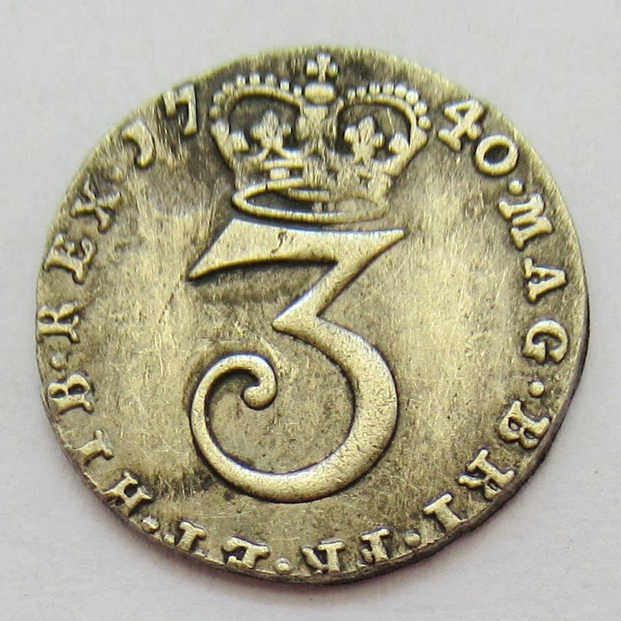 Британска Възпоменателна Монета в 3 пенса 1737, 1740 г., Копие от Чуждестранна Възпоменателни монети