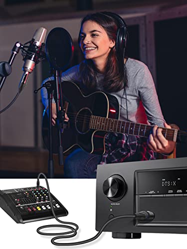 Кабел RHM XLR, Аудиокабели XLR от мъжете за една жена на 25 фута, 6 Опаковки, Позлатени 3-Контактни Балансирани Кабели за микрофон XLR, Цветни кабели за микрофон XLR, идеални з?