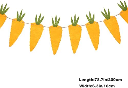 GALPADA Великден Морков Венец Окачен Изкуствен Морков Банер Великденски Украси за Великден Монтиране на Прозореца Камина Входна