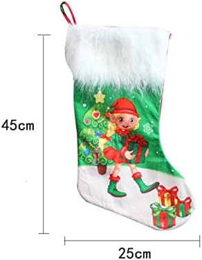 Кристална Топка Коледни Чорапи на Тъканта, Чанта за Коледни Чорапи и Коледни Окачени Чорапи за Украса на парти и Коледен Cartoony