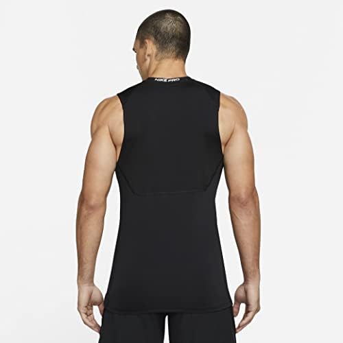 Мъжки топ без ръкав Nike Pro Dri-FIT Slim Fit (черен / бял, Голям размер)