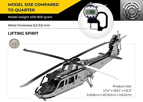 Комплект за сглобяване на 3D метален механични модел на хеликоптер METAL-Lifting TIME Spirit | Уникален Рутинен механизъм