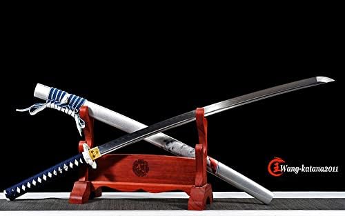 Комплект Koi & Вълна от Закалена Глина T10 Стомана на Острието + Японски Самурайски Меч Вакидзаси 2 бр.