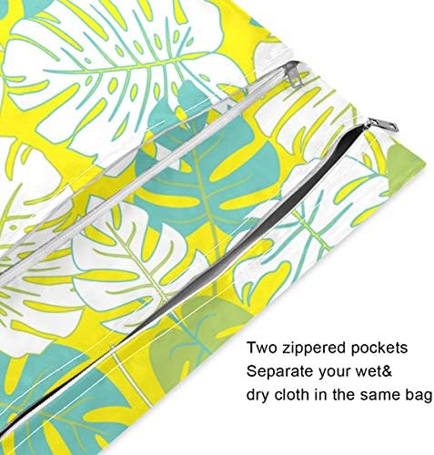 Водоустойчив Мокри чанти KEEPREAL с принтом Тропически Риф - Машинно Пране | Влажна Суха чанта за Филтър Памперси, Бански, детска градина, 2 опаковки