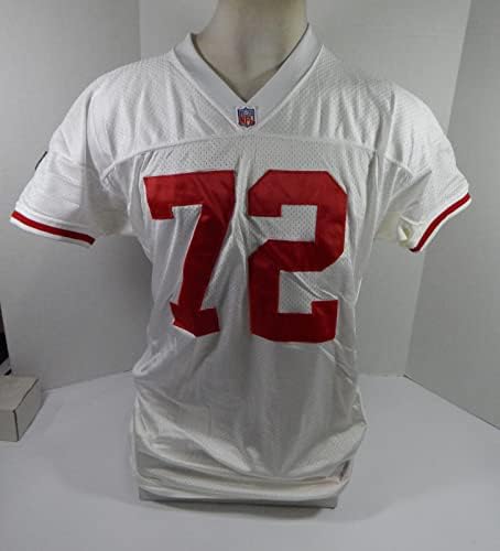 1995 Сан Франциско 49ерс Оливър Барнет #72, Издаден в бяла фланелка 50 DP32943 - Използваните тениски без подпис за игри в NFL
