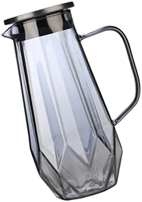 Стъклени Чаши Cabilock, Стомна, Стъклена Кана с капак и дръжка, Сив Прозрачна Кана за вода в Хладилника, за гореща / студена вода,