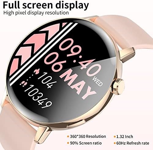 смарт часовници niolina за жени (за да се извърши/да отговори на обаждане) 1,32 HD Фитнес часовник с функция за измерване на Кръвното налягане,