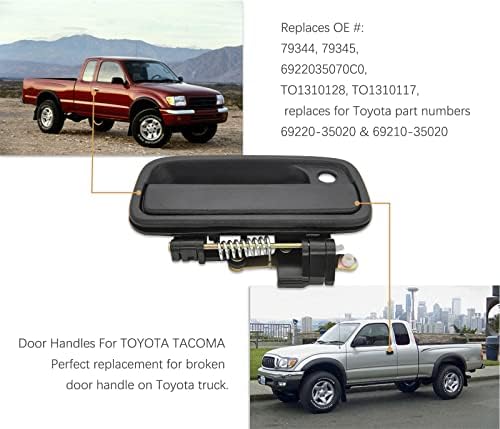 Външна Врата копчето IVONNEY (2 бр.) Отпред Вляво От страна на водача и Правото на пътника за Toyota Tacoma 1995-2004 Подмяна
