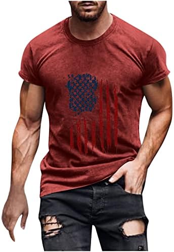 Патриотични тениска с Американския Флаг, Мъжки Тениски, 4 юли, Основни Тениски С къс ръкав, Ризи с Кръгло Деколте, Потник с Деня на