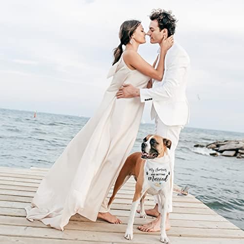 BEAUTYZOO Моя Човек се оженва, Куче Сватбени Кърпи за снимки Ангажименти, Шоу за Сватбеното парти, Подарък за Кученце, Аксесоари