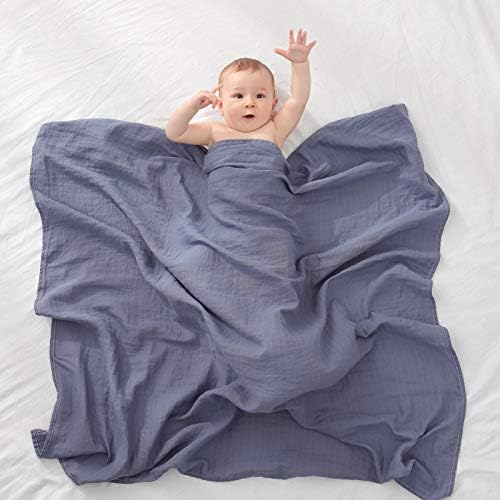 Муслиновые скъпа промяна одеяла POMISO, Детско Пеленальное одеяло, Голямо Муслиновое Детско одеало с размер 47 х 47 инча,