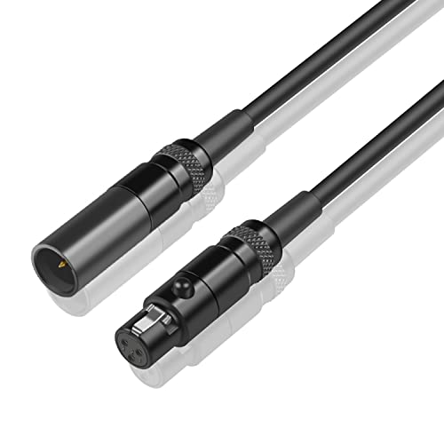 Аудио кабел-адаптер DREMAKE Mini-XLR Male to Mini-XLR Female, Кабел конвертор Mini XLR в Mini XLR с дължина 1 МЕТЪР /0,3 М, Позлатени 3-Пинов