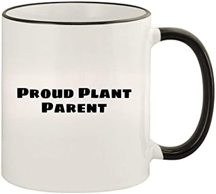 Подарък дрънкулки Proud Plant Installation - Кафеена Чаша с цветна дръжка и ръб на 11 грама, Черна