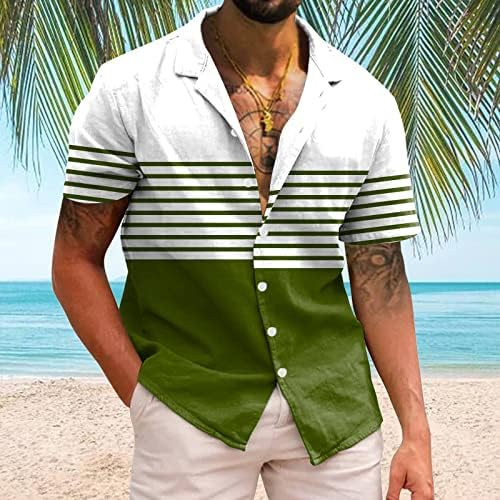 2023 Нови Мъжки Ежедневни Ризи с Къс ръкав за Пролет и лято, с Отложным яка и 3D Принтом, Модерен Топ, Блуза, Риза за Мъже