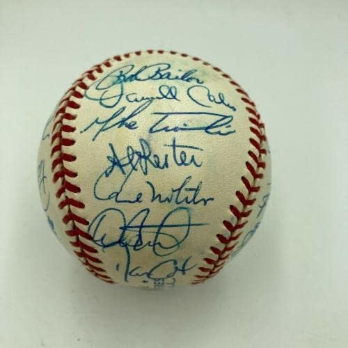 1993 Отбор на Шампионите от Световна серия Торонто Блу Джейс Подписа договор с JSA COA по бейзбол - Бейзболни топки с автографи
