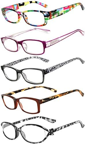 Owl Readers 5 Опаковки елегантни женски очила за четене с красиви модели, за дами Луксозен и Стилен вид на пролетта панти
