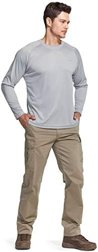 CQR Мъжки Улични Ризи с дълъг ръкав UPF 50+, Тениски Свободно Намаляване С защита От Uv и Вода, Тениска За Практикуване на Джогинг