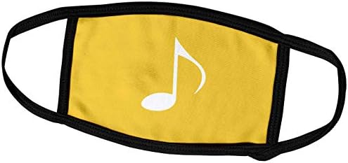 3dRose InspirationzStore Music Art Designs - Жълт Музикална нота Осмата нота. Една Единствена Бяла Музикална Трепет маска