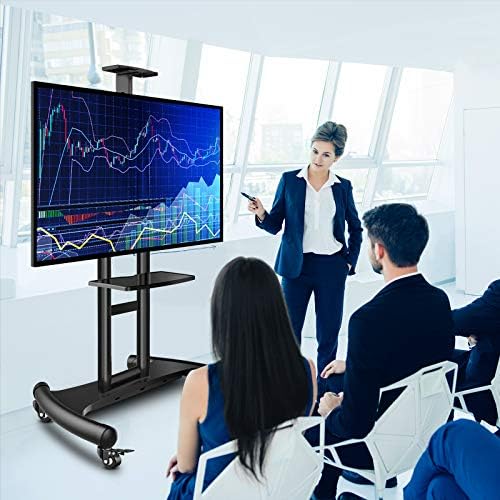 Количка за телевизор на колела за 32-75-инчови LCD телевизори с плосък екран LED с резолюция от 4K 32-75 Инча - Подова поставка за телевизор
