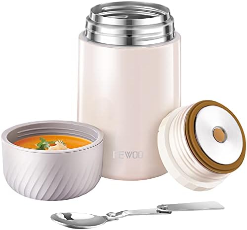 Термос за храна FEWOO, Колба за Супа с Вакуумна изолация на 27 грама, съд за топла храна от Неръждаема Стомана, Запечатани
