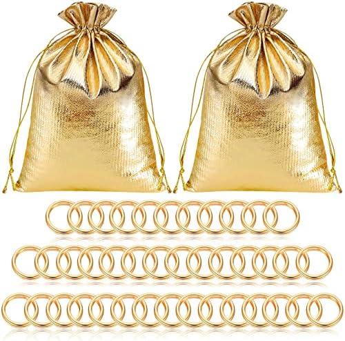 WXJ13 42 Бр Златни Силови Пръстените-Ловци на Сънища Метални Златни Торбички От Органза С Завязками За Партита, Украси За Торта,