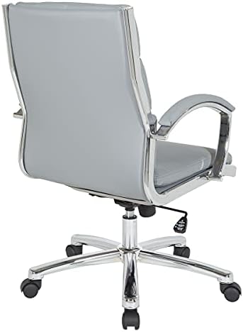 Офис стол за ръководители на серията Star Office FL изкуствена кожа със средна облегалка, с подплатени облегалки за ръцете и хромирано