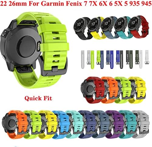 TTUCFA 26 20 22 ММ Силикон быстроразъемный каишка за часовник Garmin Fenix 6X 7X Watch Easyfit Каишка на китката (Цвят: тъмно синьо