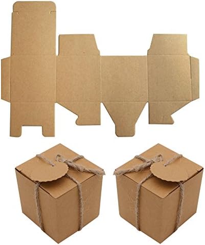 VGOODALL 50 БР. Кутии за Подаръци от крафт-хартия 2x2x2 см, Подаръчни Кутии във формата на Кубчета, Мини-Сгъваеми Кутии за Предложения