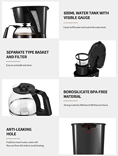 Малка Кафе-машина Gevi в 4 Чаши, Компактна Кафемашина с Филтър за многократна употреба, Подгряващата готварска печка и Кафе машина