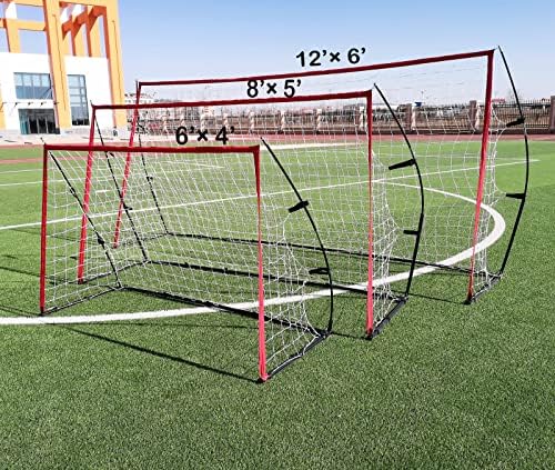 Преносими футболни врата Seliyoo с Вграден Утяжеленным основание, Тренировочными футболни врата и мрежа за футбол на закрито и на открито,