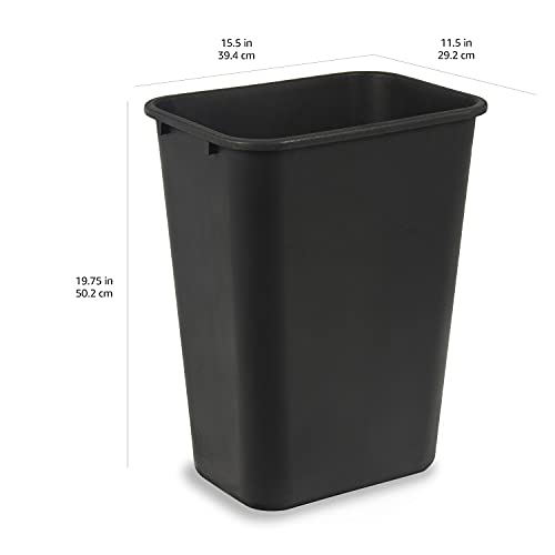 Офис кошче за отпадъци Commercial обем от 10 литра, Черна, 2 опаковки