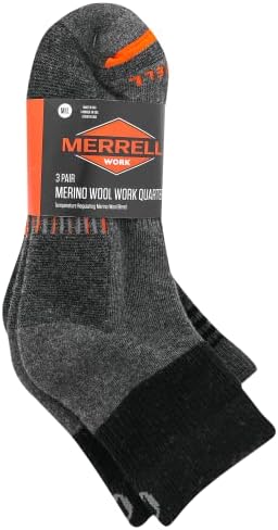 Мъжки и дамски чорапи Merrell от мериносова вълна за работна екип - Унисекс, 3 чифта В опаковка - Удобната наполовина възглавница