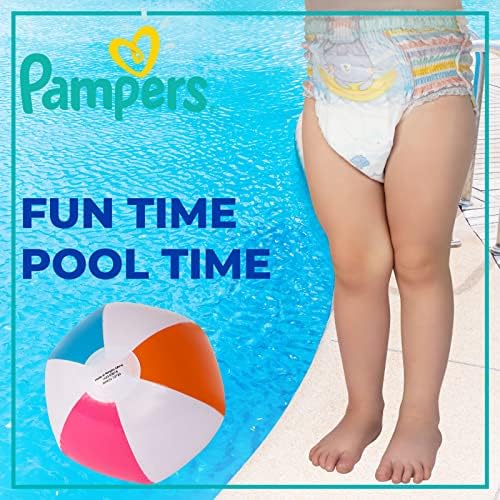 Комплект Памперси за плуване Pampers Splashers и надуваеми плажни топки Broozy – Супер Меки, Здрави Пелени за Еднократна употреба,