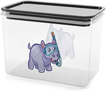 Кутия за съхранение под формата на хипопотам за гмуркане, пластмасов контейнер-органайзер за хранене, съдове с капак за кухни