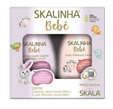 Skala - Linha Bebe - Комплект за миене на съдове с Лавандула, 2 х 200 мл (Детска колекция - Лавандулово течен сапун и хидратиращ крем, 2 x