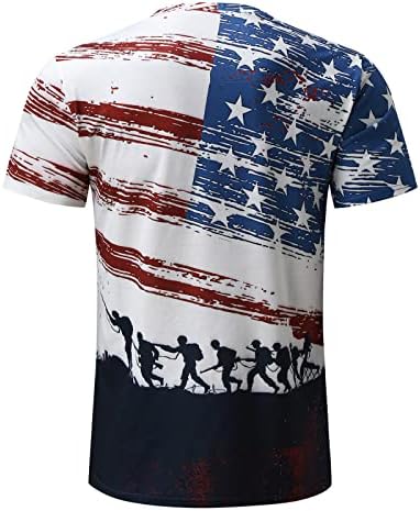 XXBR Солдатские патриотични фланелки с къс ръкав за мъже, тениски с образа на американския флаг, Летни Ежедневни тениски, 4 юли